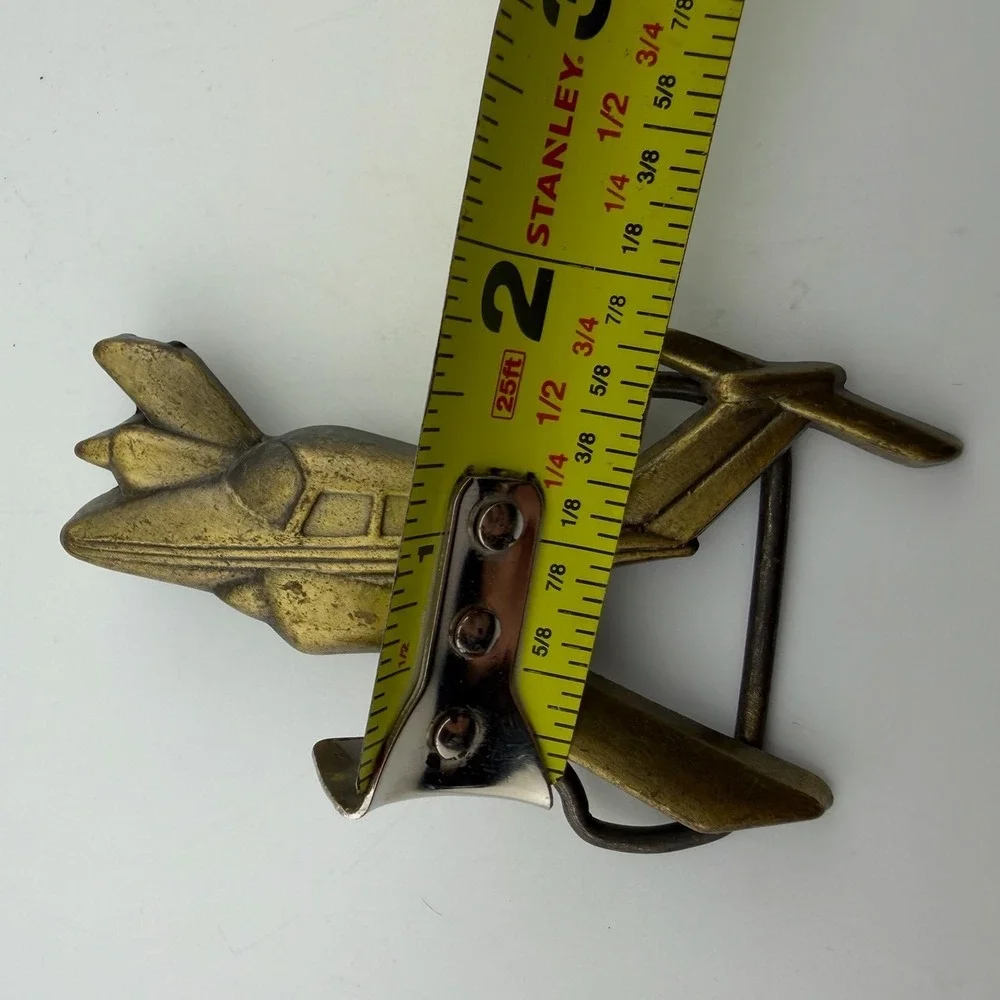 Vintage‎ Cesna Airplane Belt Buckle Brass Excellent Vintage Aviation Pilot 4119
